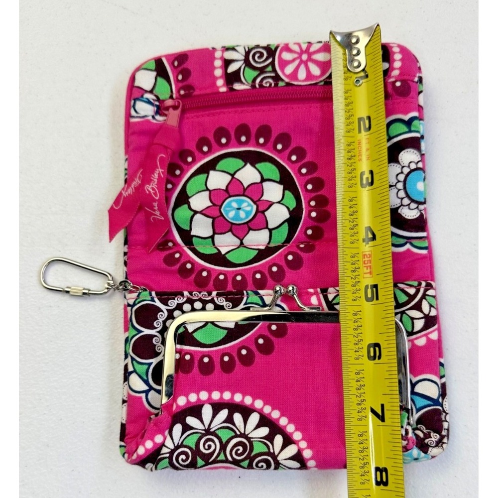 Vera Bradley Cupcakes Pink Compact Wallet‎ Lightweight Kiss Lock Coin Key Clip - Picture 10 of 11